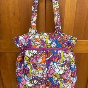 Vera Bradley Purple and Pink Floral Tote Bag